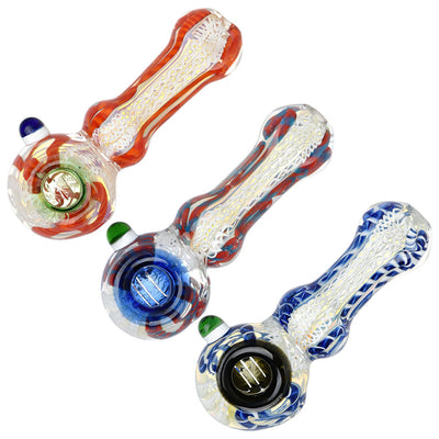 Luscious Lace Glass Spoon Pipe - 4.25" / Colors Vary - Headshop.com