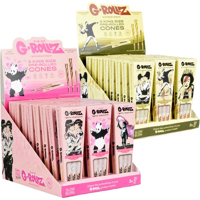 G-ROLLZ x Banksy's Graffiti Pre-Rolled Cones | 3pc | King Size | 24pk - Headshop.com