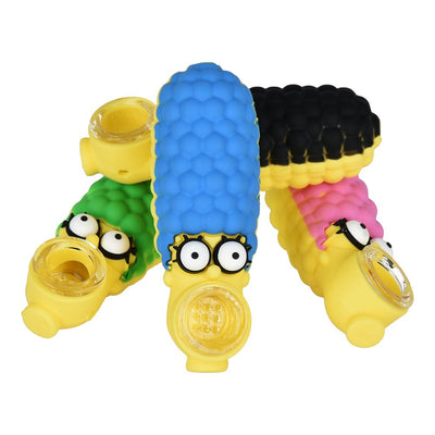 Marge Simpson Hair Lady Silicone Hand Pipe - 3.5"