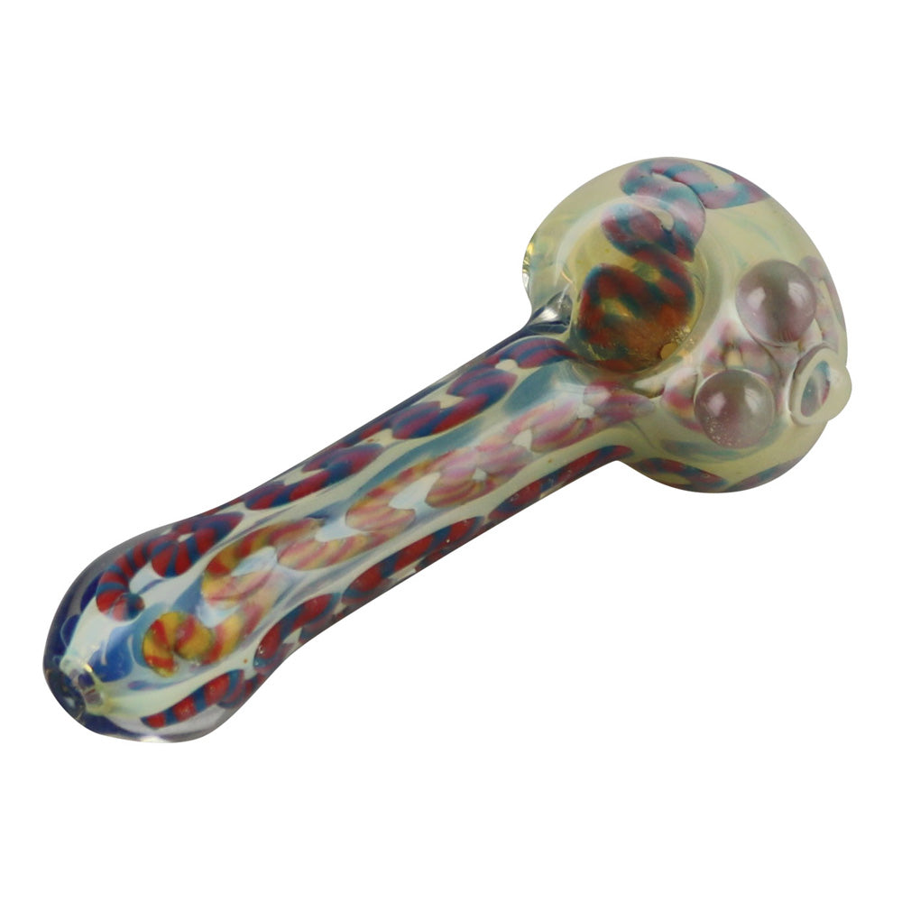 Fumed Colored Squiggles Spoon Pipe – Headshop.com