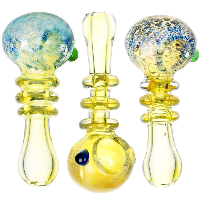 Supernova Burst Ring Neck Glass Hand Pipe - 4" / Colors Vary - Headshop.com