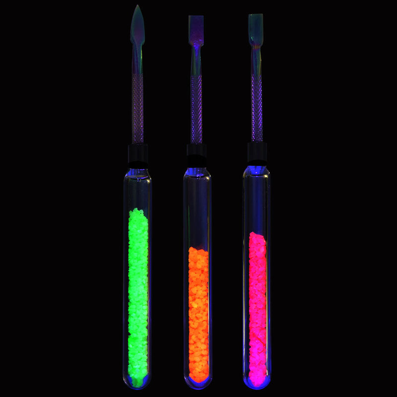 5PC - Color Frit Anodized Stainless Steel Dab Tool - 6" / Asst Colors - Headshop.com