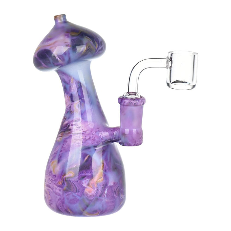 Mushroom Top Marbled Glass Dab Rig - 6" / 14mm F / Colors Vary