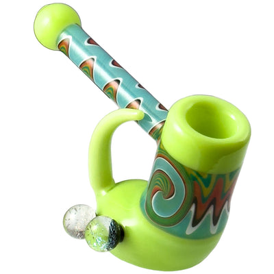 Crush Fang Bub Pipe w/Dual Galaxy Marbles (Various Colors) - Headshop.com