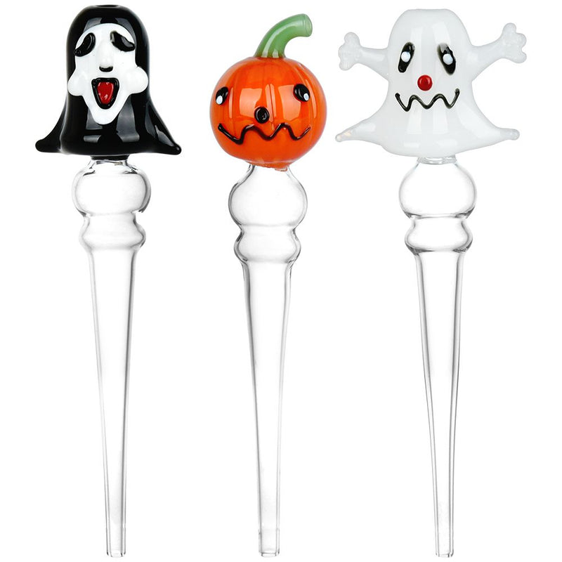 3CT BUNDLE - Uncanny Valley Halloween Assortment Glass Dab Straws - Integrated Tip / 6" - Headshop.com