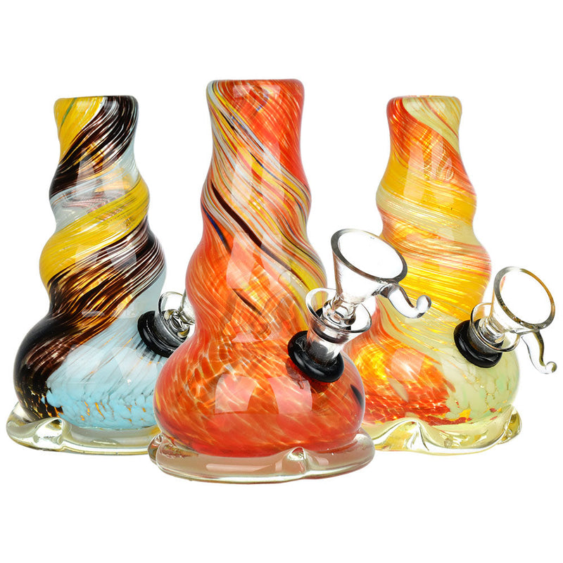 Retro Earth Tones Soft Glass Water Pipe - 5" / Colors Vary - Headshop.com