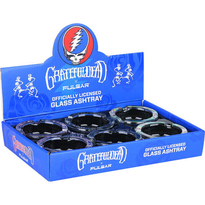 6CT DISPLAY - Grateful Dead x Pulsar V2 Licensed Glass Ashtray - 3.5" / Assorted Designs