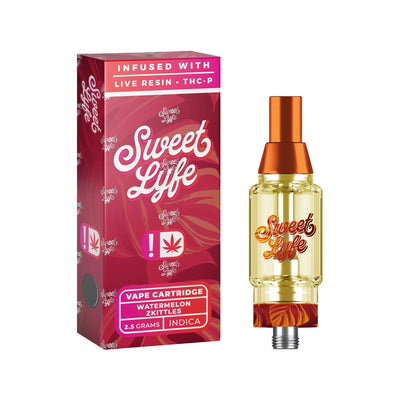 Sweet Lyfe Vape Cartridges 2.5ml w Live Resin Delta-8 + THCP - Watermelon Zkittlez - Indica - Headshop.com