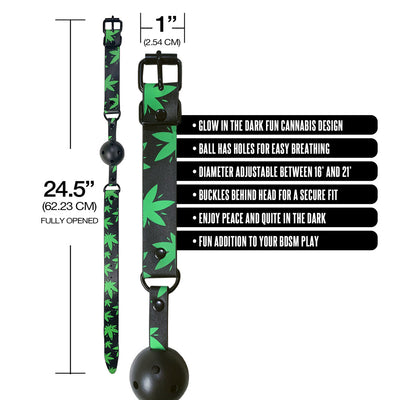 Stoner Vibes Chronic Collection Glow in the Dark Breathable Ball Gag - Headshop.com