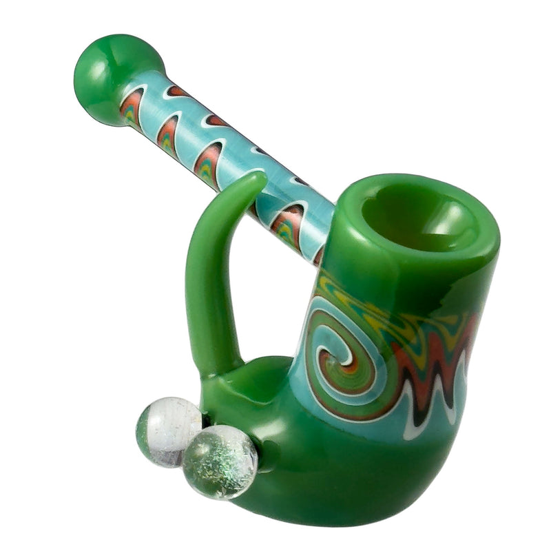 Crush Fang Bub Pipe w/Dual Galaxy Marbles (Various Colors) - Headshop.com