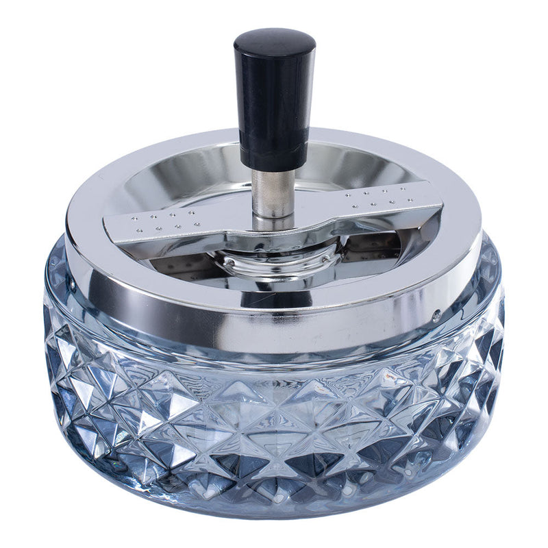 Fujima Gem-cut Glass Spinning Ashtray | 4.75" - Headshop.com