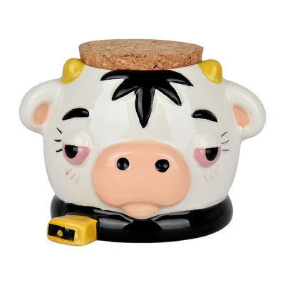 Stoned Cow Ceramic Stash Jar - 3.5"