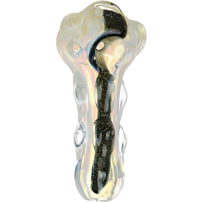 Bumpy Ride on the River Lethe Dichro Stripe Glass Spoon Pipe - 3.75"