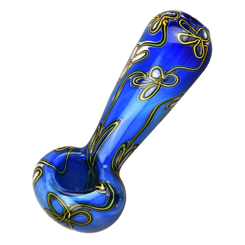 Trippy Floral Double Glass Spoon Pipe - 5" - Headshop.com