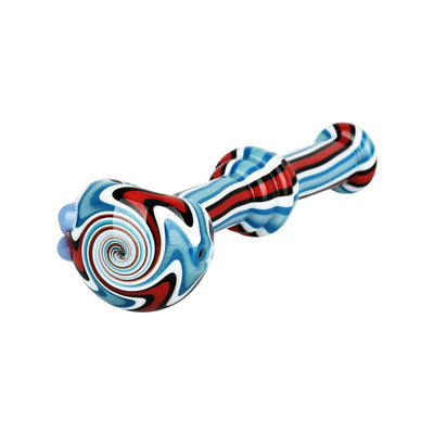 Extended Flow Wig Wag Glass Spoon Pipe - 4.75" / Colors Vary - Headshop.com