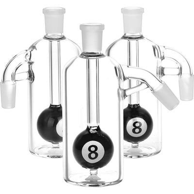 8-Ball Glass Ash Catcher | 5.25" | 14mm - Headshop.com