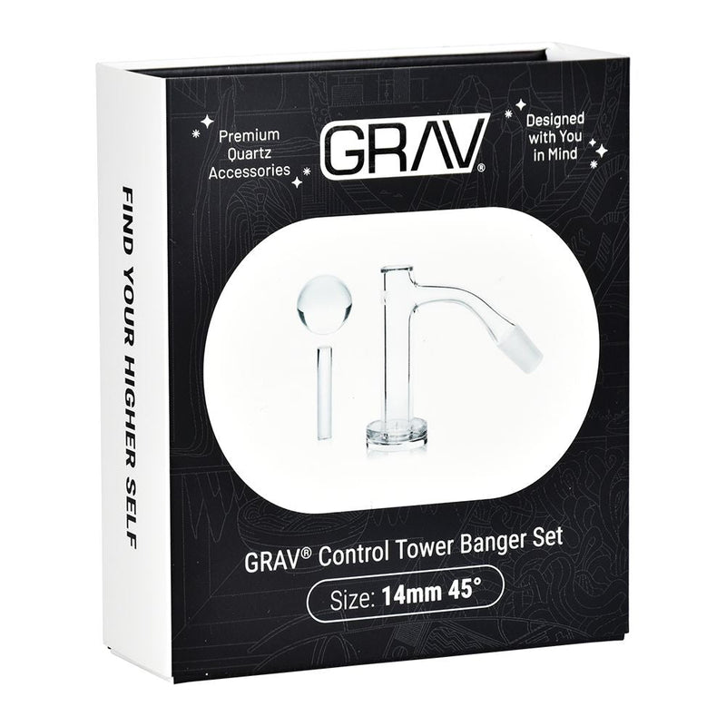 GRAV Control Tower Quartz Banger Set | 3pc | 14mm M