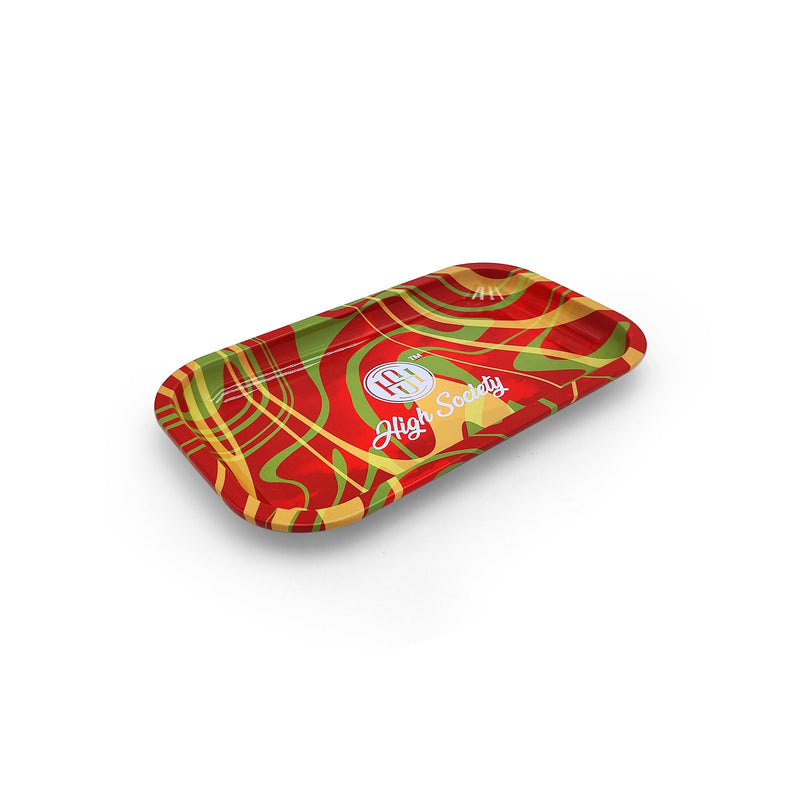 High Society | Medium Rolling Tray - Rasta - Headshop.com