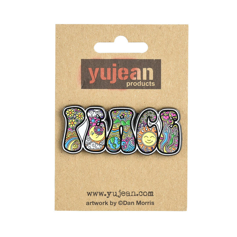 Dan Morris Peace Sign Enamel Pin - 2.35"x0.9" - Headshop.com