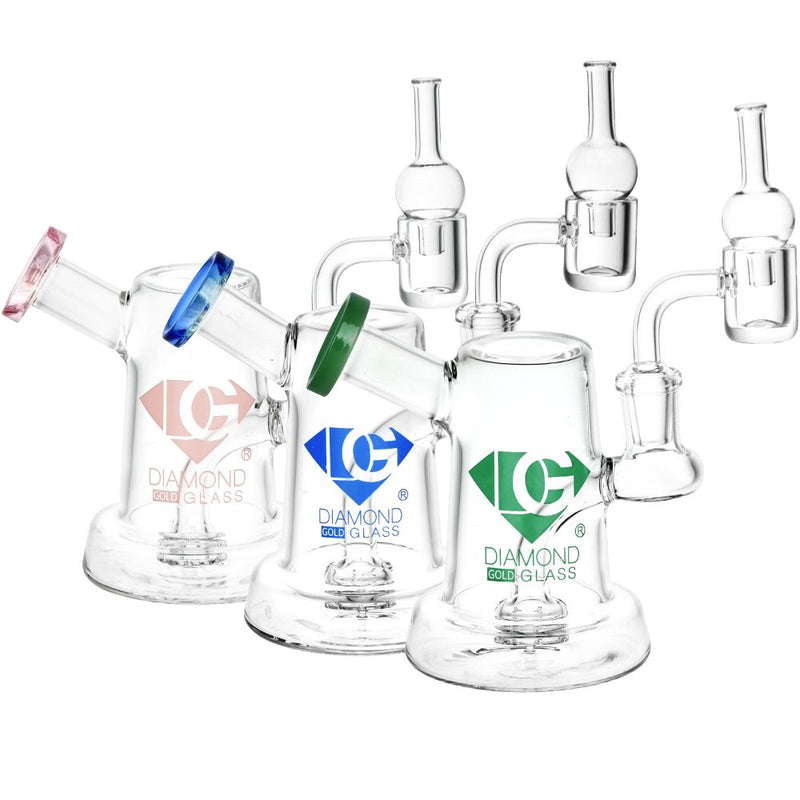 Diamond Glass Jug Mini Dab Rig - 6" / 14mm F - Headshop.com