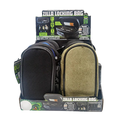 6PC DISP - Smokezilla Locking Padded Bag - 8"x5"/Asst Colors - Headshop.com