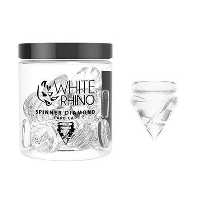 15PC DISP - White Rhino Diamond Spinner Carb Cap - 28mm - Headshop.com