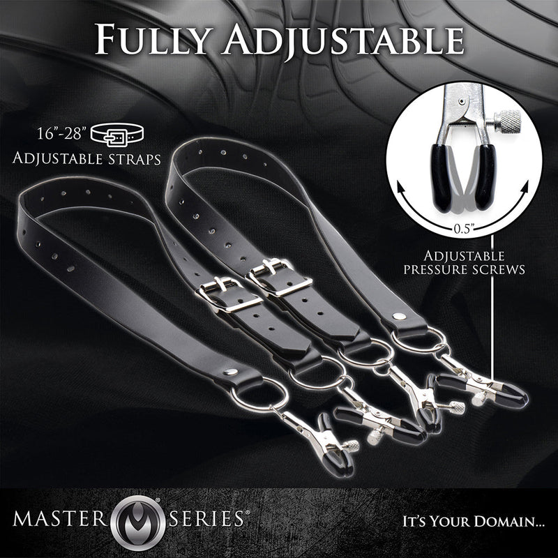 Master Series Spread Labia Spreader Straps With Clamps