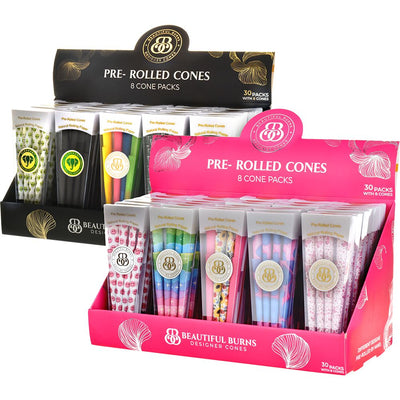 Beautiful Burns Designer Pre-Rolled Cones | Various Styles | 8pc