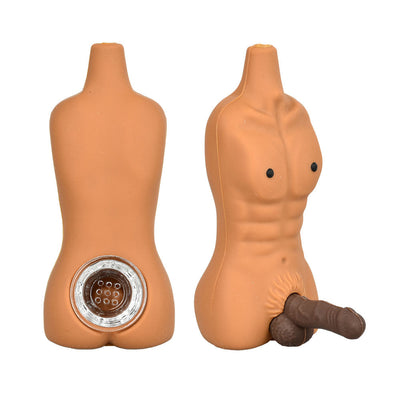 6PC DISP - Chiseled Person w/ Penis Silicone Pipe - 4.25" - Headshop.com