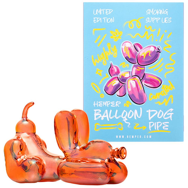 Hemper Balloon Dog Glass Hand Pipe - 4"