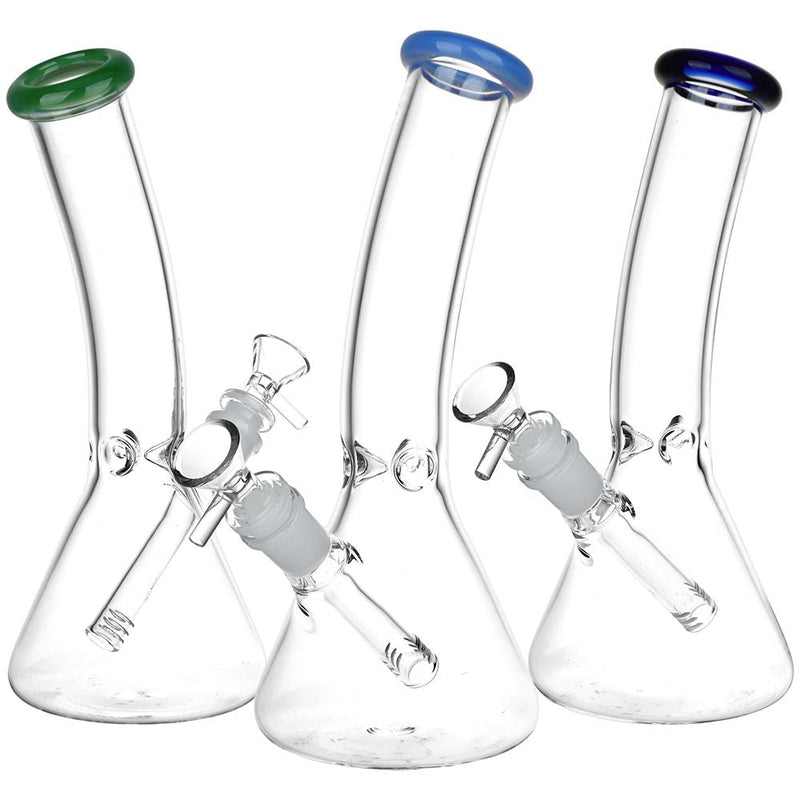 Classic Bent Neck Beaker Glass Water Pipe | 14mm F | Colors Vary - Headshop.com