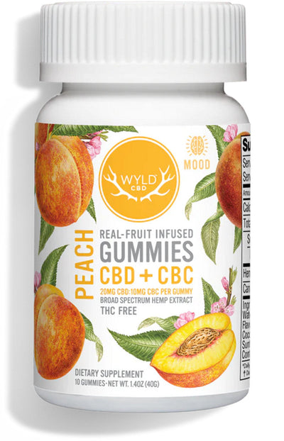 WYLD Real Fruit CBD + CBC Gummies Peach (60MG -1200MG) - Headshop.com