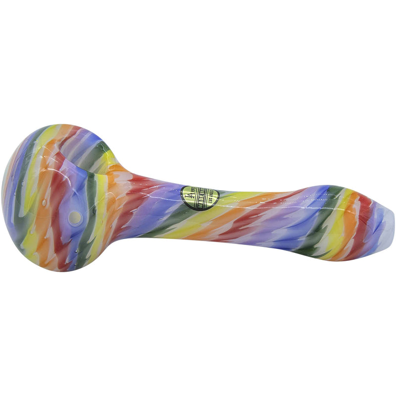 Rainbow Tie-Dye Glass Spoon Pipe on White - Headshop.com