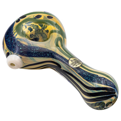 LA Pipes "Dollar Pancake" Dichroic Color-Changing Spoon Glass Pipe - Headshop.com