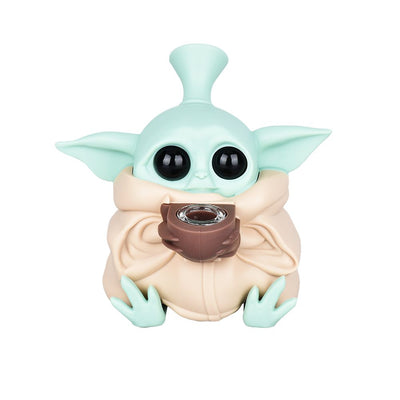 Baby Yoda Silicone Water Pipe - 4.5" 3ct - Headshop.com