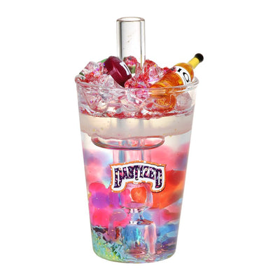 Dabtized Bottoms Up Shot Glass Hand Pipe - 4"/ Assorted Designs - Headshop.com