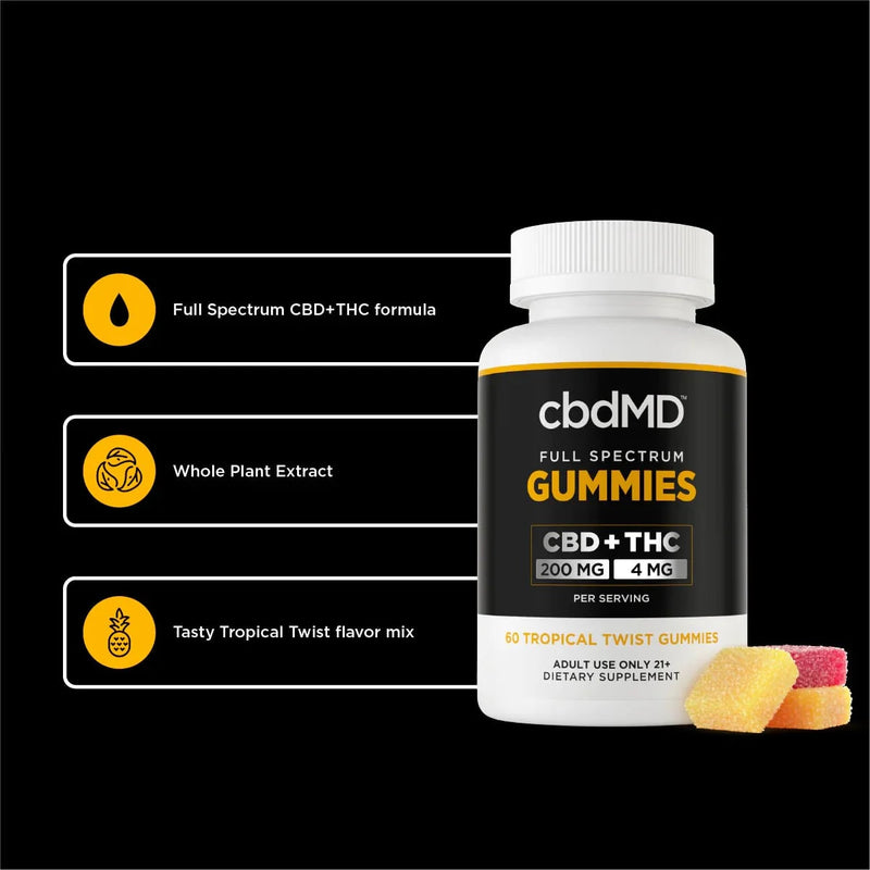 CbdMD Full Spectrum CBD Gummies - Tropical Mix - Headshop.com