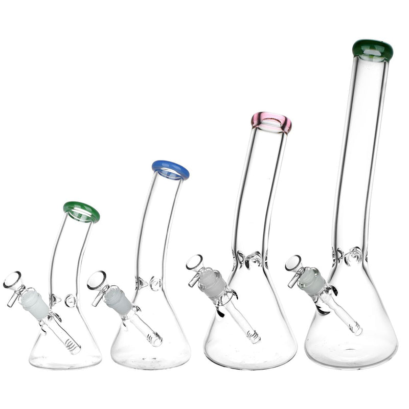 Classic Bent Neck Beaker Glass Water Pipe | 14mm F | Colors Vary - Headshop.com