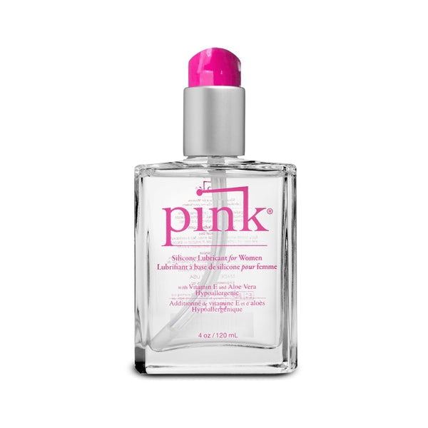 Pink Silicone Lubricant 4 oz. Glass Bottle