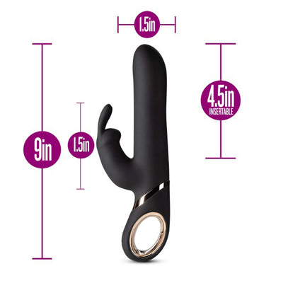 Blush Lush Victoria Rechargeable Silicone Rabbit Vibrator Black