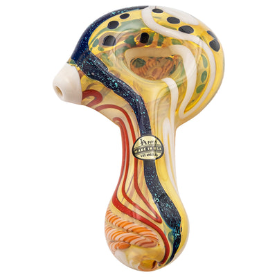 LA Pipes "Dollar Pancake" Dichroic Color-Changing Spoon Glass Pipe - Headshop.com