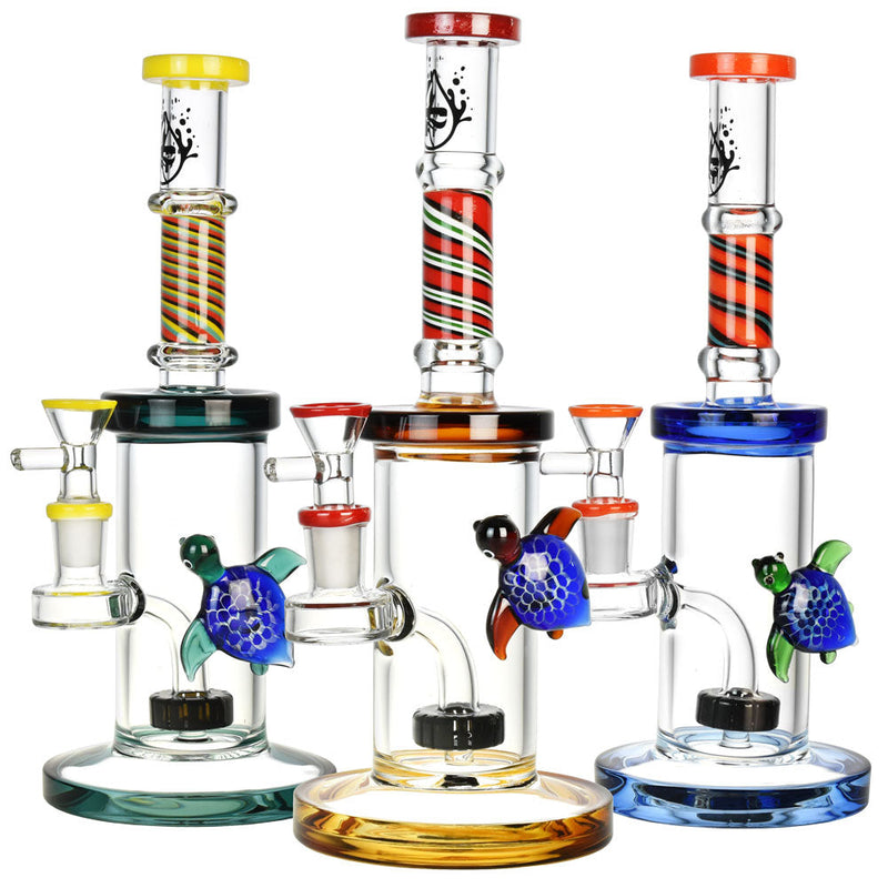 Pulsar Sea Turtle Journey Water Pipe - 9.75"/14mm F/Colors Vary - Headshop.com