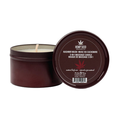 Earthly Body Hemp Seed 3-in-1 Massage Candle Kashmir Musk 6 oz. - Headshop.com