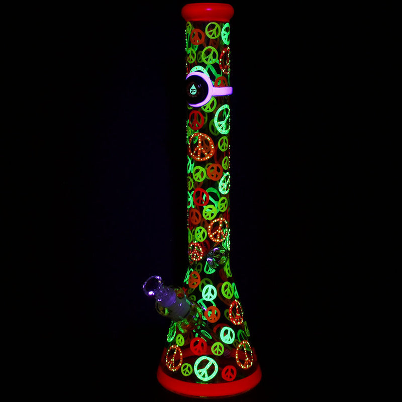 Pulsar Peacekeeper Glow In The Dark Beaker Water Pipe - 18" / 14mm F - Headshop.com