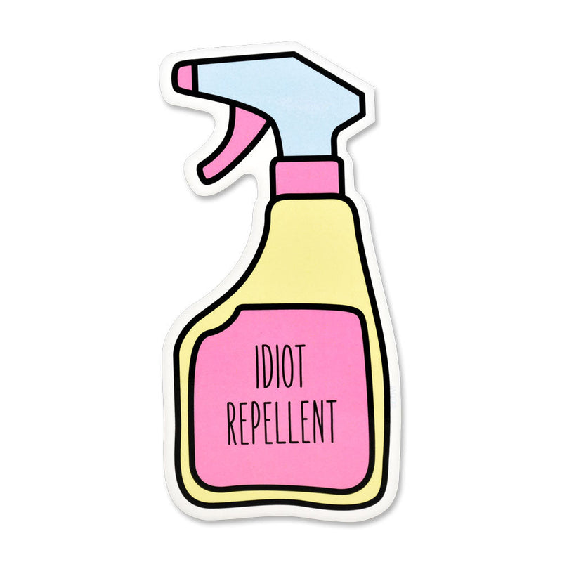 Idiot Repellent Spray Sticker - Headshop.com