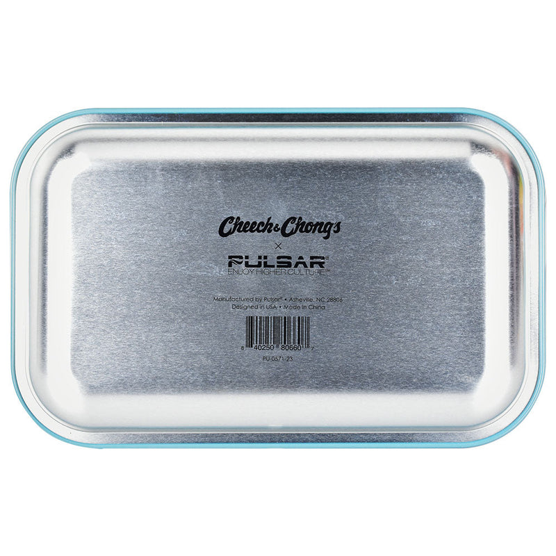 Cheech & Chong x Pulsar Metal Rolling Tray - Yellow Logo / 11" x 7" - Headshop.com