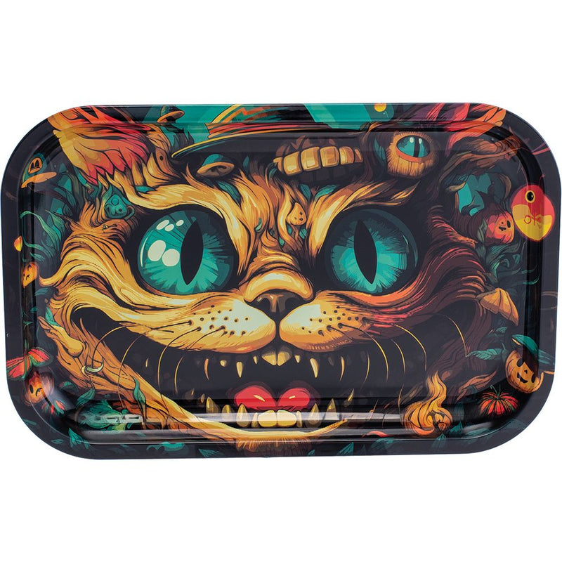 Fujima Trippy Cat Metal Rolling Tray - 11.25"x7.25" - Headshop.com