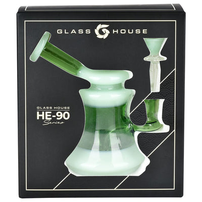 Glass House Flathead Mini Water Pipe - 5.5" / 14mm F / Colors Vary