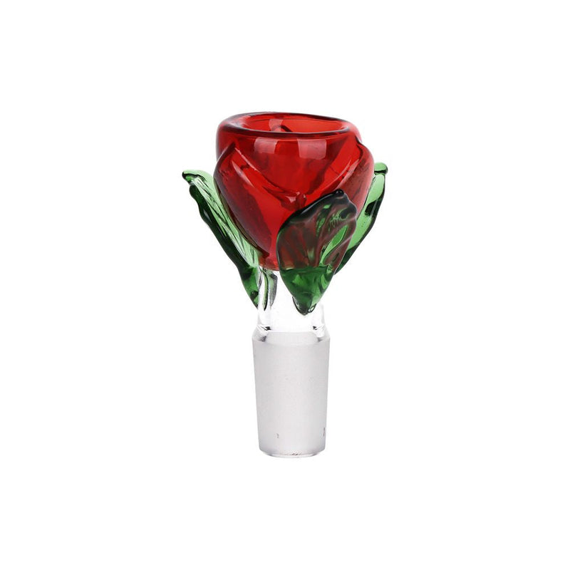 Rose in Vase Glass Water Pipe - 7" / 14mm F