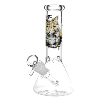 Pulsar Majestic Cat Glass Water Pipe - 7.75" / 14mm F - Headshop.com